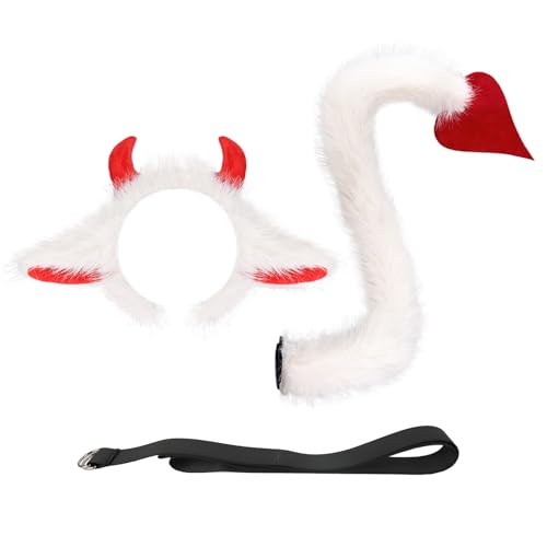 IPENNY Plüsch Horn Stirnband Teufelsohren Teufel Ohren Haarband für Erwachsen Dämonen Haarreifen Fasching Karneval Halloween Party Kostüm Haarschmuck Stirnband Headwear Hörner Kopfschmuck von IPENNY