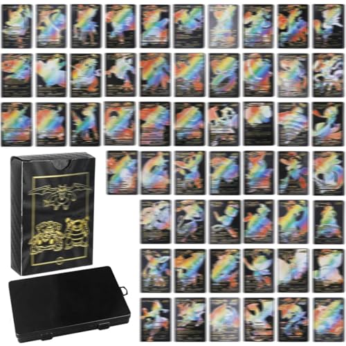 IPNSDON 55 Karten,KartenSchwarz Gold Seltene Karten, Keine Duplikate Karikaturen Comics Sammelkarten Geschenke,Sammelkarten Packs & Sets,Vergoldete Karte Einschließlich Verschiedener Seltener Mit Box von IPNSDON