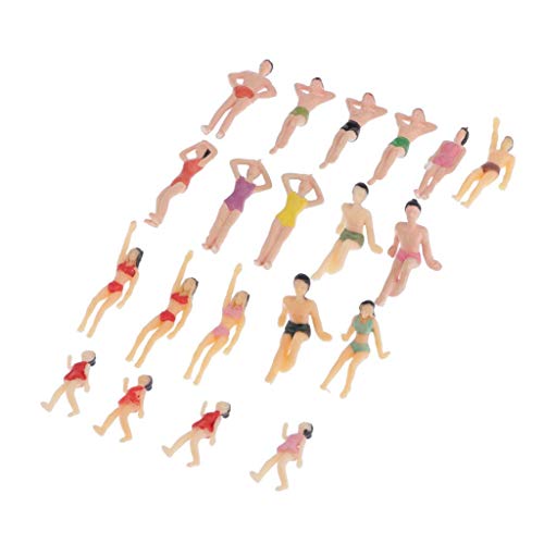 IPOTCH 20Stk. Modell Mini Figur Menschen bunter Strand Kinder DIY-Modell Spielzeug Strand Menschen Figur Statue Skulptur Miniatur-Menschen von IPOTCH