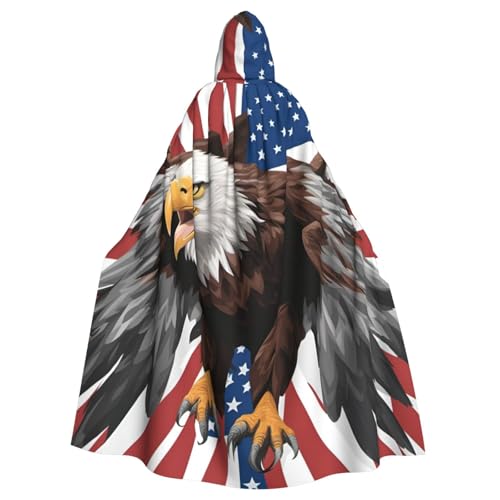 IPPONGET Adler mit USA-Flagge, Unisex, volle Länge, mit Kapuze, gruseliges Halloween-Kostüm, Zubehör, mittelalterlicher Hexen-Vampir IPPONGET Adler mit USA-Flagge, Unisex, volle Länge, mit Kapuze, gruseliges Halloween-Kostüm, Zubehör, mittelalterlicher Hexen-Vampir von IPPONGET