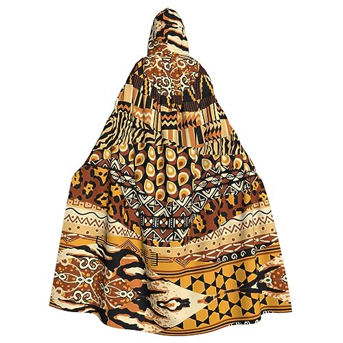 IPPONGET Afrikanischer Stil, Patchwork-Druck, Unisex, volle Länge, mit Kapuze, gruseliges Halloween-Kostüm, Zubehör, mittelalterliche Hexe, Vampir IPPONGET Afrikanischer Stil, Patchwork-Druck, Unisex, volle Länge, mit Kapuze, gruseliges Halloween-Kostüm, Zubehör, mittelalterliche Hexe, Vampir von IPPONGET