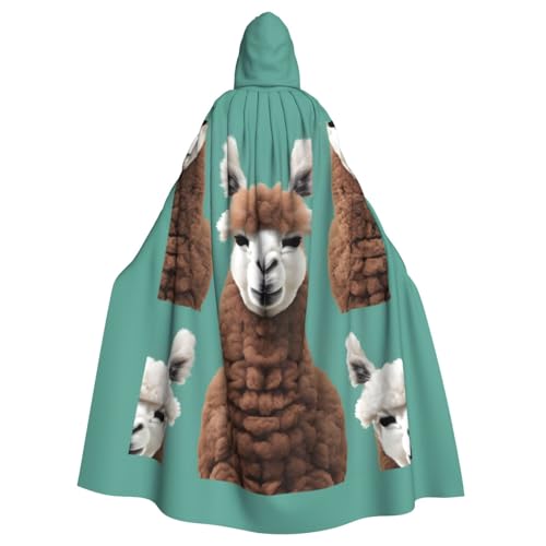 IPPONGET Alpaka-Lama-Druck, Unisex, volle Länge, mit Kapuze, gruseliges Halloween-Kostüm, Zubehör, Mittelalter-Hexe, Vampir IPPONGET Alpaka-Lama-Druck, Unisex, volle Länge, mit Kapuze, gruseliges Halloween-Kostüm, Zubehör, Mittelalter-Hexe, Vampir von IPPONGET