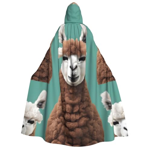 IPPONGET Alpaka-Llama-Druck, Unisex, Kapuzenumhang für Erwachsene, für Halloween, Cosplay, Renaissance-Messen, mit Kapuze IPPONGET Alpaka-Llama-Druck, Unisex, Kapuzenumhang für Erwachsene, für Halloween, Cosplay, Renaissance-Messen, mit Kapuze von IPPONGET