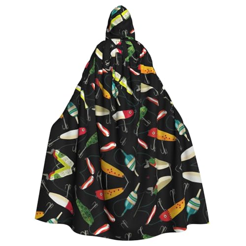 IPPONGET Angelköder, bedruckt, Uni, volle Länge, mit Kapuze, gruseliges Halloween-Kostüm, Zubehör, mittelalterliche Hexe, Vampir IPPONGET Angelköder, bedruckt, Uni, volle Länge, mit Kapuze, gruseliges Halloween-Kostüm, Zubehör, mittelalterliche Hexe, Vampir von IPPONGET