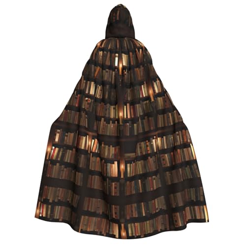 IPPONGET Bibliotheks-Bücherregal, Buchdruck, Unisex, Kapuzenumhang für Erwachsene, für Halloween, Cosplay, Renaissance-Messen mit Kapuze IPPONGET Bibliotheks-Bücherregal, Buchdruck, Unisex, Kapuzenumhang für Erwachsene, für Halloween, Cosplay, Renaissance-Messen mit Kapuze von IPPONGET