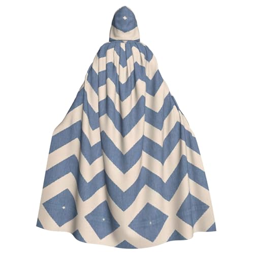 IPPONGET Blau-beigefarbener Streifendruck, Unisex, volle Länge, mit Kapuze, gruseliges Halloween-Kostüm, Zubehör, mittelalterlicher Hexen-Vampir IPPONGET Blau-beigefarbener Streifendruck, Unisex, volle Länge, mit Kapuze, gruseliges Halloween-Kostüm, Zubehör, mittelalterlicher Hexen-Vampir von IPPONGET