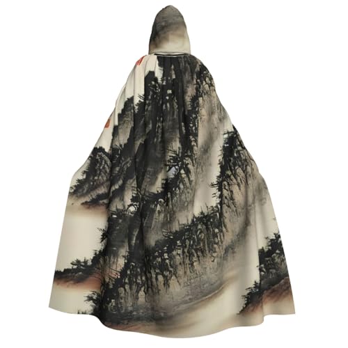 IPPONGET Chinesischer Malerei-Druck, Erwachsenen-Umhang mit Kapuze, für Cosplay, Maskerade, Bühnenauftritte, Veranstaltungen, Fiesta-Umhang IPPONGET Chinesischer Malerei-Druck, Erwachsenen-Umhang mit Kapuze, für Cosplay, Maskerade, Bühnenauftritte, Veranstaltungen, Fiesta-Umhang von IPPONGET