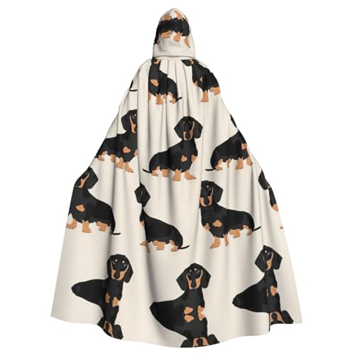 IPPONGET Dackel-Hunde-Druck, Unisex, volle Länge, mit Kapuze, gruseliges Halloween-Kostüm, Zubehör, mittelalterliche Hexe, Vampir IPPONGET Dackel-Hunde-Druck, Unisex, volle Länge, mit Kapuze, gruseliges Halloween-Kostüm, Zubehör, mittelalterliche Hexe, Vampir von IPPONGET