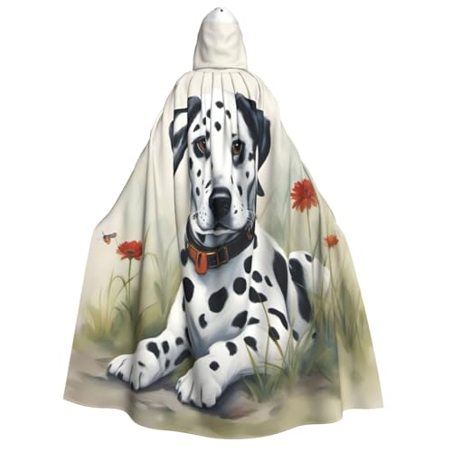 IPPONGET Dalmatiner-Druck, Unisex, Kapuzenumhang für Erwachsene, für Halloween, Cosplay, Renaissance-Messen von IPPONGET