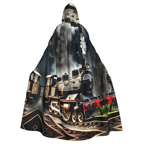 IPPONGET Dampflokomotive Zug-Druck, Unisex, volle Länge, mit Kapuze, gruseliges Halloween-Kostüm, Zubehör, mittelalterliche Hexe, Vampir IPPONGET Dampflokomotive Zug-Druck, Unisex, volle Länge, mit Kapuze, gruseliges Halloween-Kostüm, Zubehör, mittelalterliche Hexe, Vampir von IPPONGET