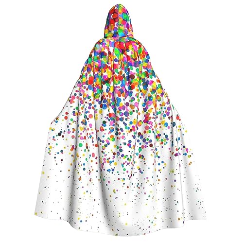 IPPONGET Farbiger Kunstdruck, Unisex-Kapuzenumhang für Erwachsene, für Halloween, Cosplay, Renaissance-Messen, mit Kapuze von IPPONGET