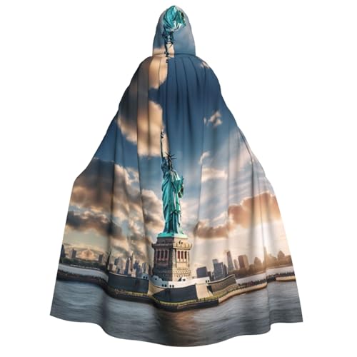 IPPONGET Freiheitsstatue in NYC Druck, Unisex, Kapuzenumhang für Erwachsene, für Halloween, Cosplay, Renaissance-Messen von IPPONGET