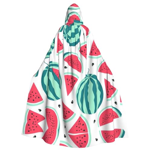 IPPONGET Fruits Wassermelonen-Druck, Unisex, volle Länge, mit Kapuze, gruseliges Halloween-Kostüm, Zubehör, mittelalterliche Hexe, Vampir IPPONGET Fruits Wassermelonen-Druck, Unisex, volle Länge, mit Kapuze, gruseliges Halloween-Kostüm, Zubehör, mittelalterliche Hexe, Vampir von IPPONGET