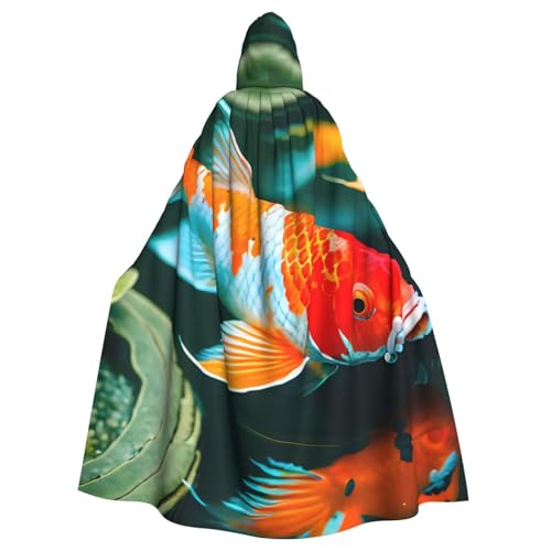 IPPONGET Hübscher Koi-Fisch-Druck, Uni, volle Länge, mit Kapuze, gruseliges Halloween-Kostüm, Zubehör, Mittelalter-Hexe, Vampir IPPONGET Hübscher Koi-Fisch-Druck, Uni, volle Länge, mit Kapuze, gruseliges Halloween-Kostüm, Zubehör, Mittelalter-Hexe, Vampir von IPPONGET