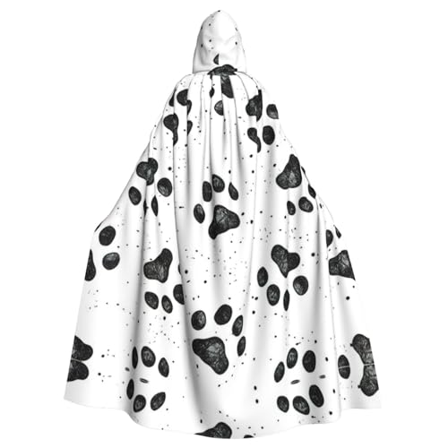 IPPONGET Hundepfotenmuster, Unisex, volle Länge, mit Kapuze, gruseliges Halloween-Kostüm, Zubehör, mittelalterliches Hexen-Vampir von IPPONGET