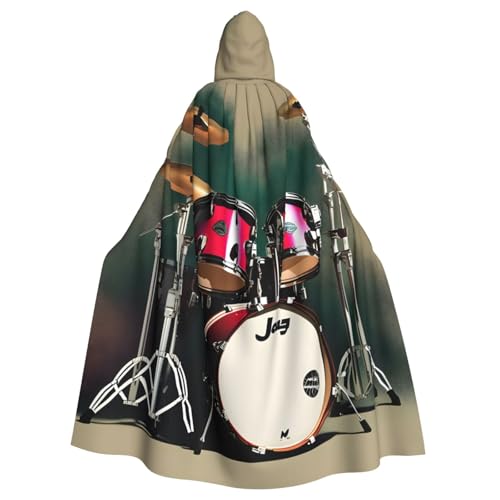 IPPONGET Jazz Drum Print Karneval Umhang mit Kapuze für Damen Herren für Cosplay und Mottopartys Umhang IPPONGET Jazz Drum Print Karneval Umhang mit Kapuze für Damen Herren für Cosplay und Mottopartys Umhang von IPPONGET