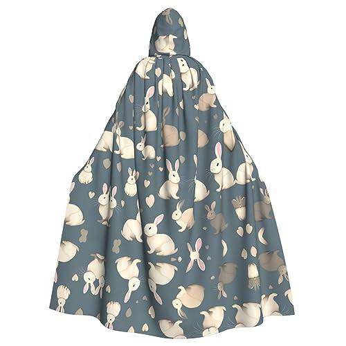 IPPONGET Kaninchen-Hintergrunddruck, Unisex, volle Länge, mit Kapuze, gruseliges Halloween-Kostüm, Zubehör, mittelalterliche Hexe, Vampir IPPONGET Kaninchen-Hintergrunddruck, Unisex, volle Länge, mit Kapuze, gruseliges Halloween-Kostüm, Zubehör, mittelalterliche Hexe, Vampir von IPPONGET