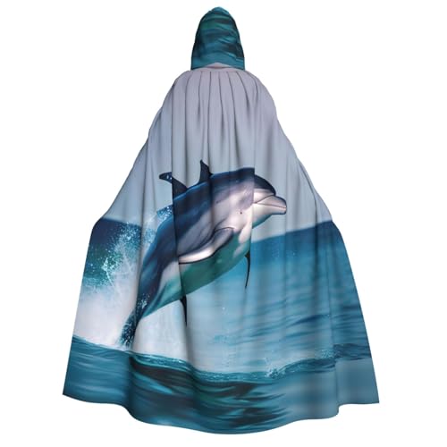 IPPONGET Kapuzenumhang für Erwachsene, niedlicher Delfin-Druck, für Cosplay, Maskerade, Bühnenauftritte, Veranstaltungen, Fiesta-Umhang IPPONGET Kapuzenumhang für Erwachsene, niedlicher Delfin-Druck, für Cosplay, Maskerade, Bühnenauftritte, Veranstaltungen, Fiesta-Umhang von IPPONGET