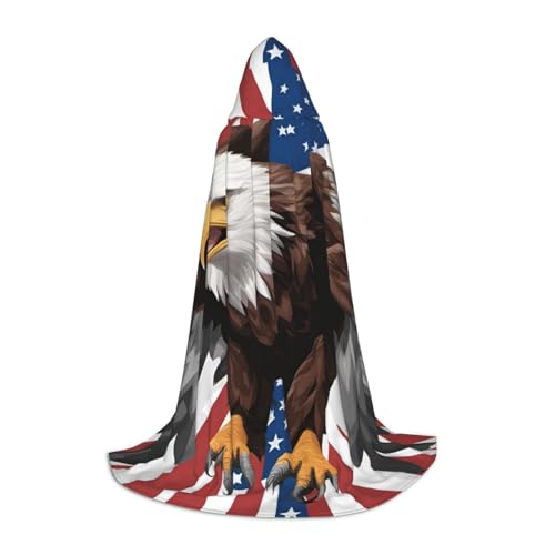 IPPONGET Kapuzenumhang mit Adler und USA-Flagge, für Karneval, Mottoparty, Dekoration, Vampir, Rollenspiel, Gothic, Cosplay IPPONGET Kapuzenumhang mit Adler und USA-Flagge, für Karneval, Mottoparty, Dekoration, Vampir, Rollenspiel, Gothic, Cosplay von IPPONGET