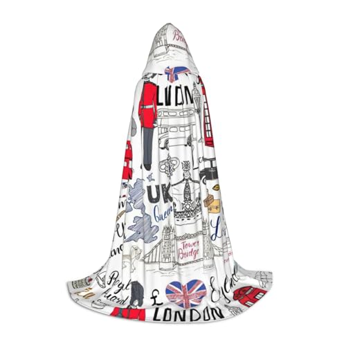 IPPONGET Kapuzenumhang mit Aufdruck "I Love London", für Karneval, Mottoparty, Dekoration, Vampir, Rollenspiel, Gothic, Cosplay IPPONGET Kapuzenumhang mit Aufdruck "I Love London", für Karneval, Mottoparty, Dekoration, Vampir, Rollenspiel, Gothic, Cosplay von IPPONGET