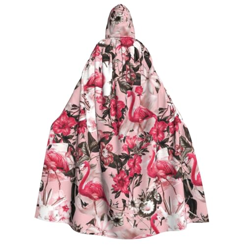 IPPONGET Kapuzenumhang mit Flamingo-Blumendruck, für Erwachsene, Cosplay, Maskerade, Bühnenauftritte, Veranstaltungen, Fiesta-Umhang IPPONGET Kapuzenumhang mit Flamingo-Blumendruck, für Erwachsene, Cosplay, Maskerade, Bühnenauftritte, Veranstaltungen, Fiesta-Umhang von IPPONGET