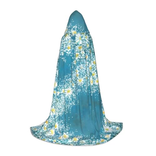 IPPONGET Kapuzenumhang mit Gänseblümchen-Aufdruck, für Karneval, Mottoparty, Dekoration, Vampir, Rollenspiel, Gothic, Cosplay von IPPONGET