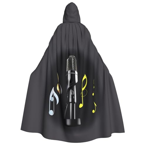 IPPONGET Kapuzenumhang mit Mikrofon und Musiknoten, Unisex, für Erwachsene, für Halloween, Cosplay, Renaissance-Messen IPPONGET Kapuzenumhang mit Mikrofon und Musiknoten, Unisex, für Erwachsene, für Halloween, Cosplay, Renaissance-Messen von IPPONGET