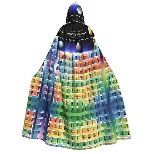 IPPONGET Kapuzenumhang mit Periodensystem der Elemente, Unisex, für Erwachsene, für Halloween, Cosplay, Renaissance-Messen von IPPONGET