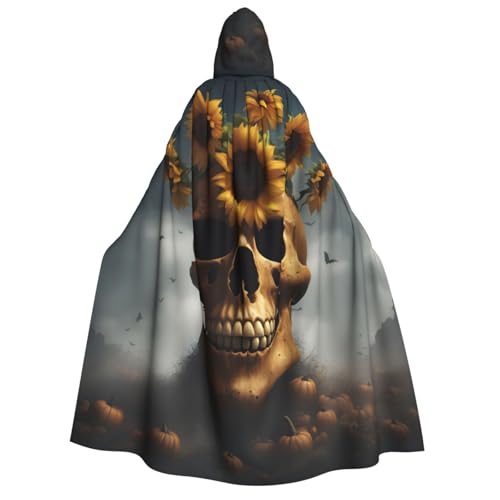 IPPONGET Kapuzenumhang mit Sonnenblumen-Motiv, Halloween-Totenkopf-Druck, für Cosplay, Maskerade, Bühnenauftritte, Veranstaltungen, Fiesta-Umhang IPPONGET Kapuzenumhang mit Sonnenblumen-Motiv, Halloween-Totenkopf-Druck, für Cosplay, Maskerade, Bühnenauftritte, Veranstaltungen, Fiesta-Umhang von IPPONGET