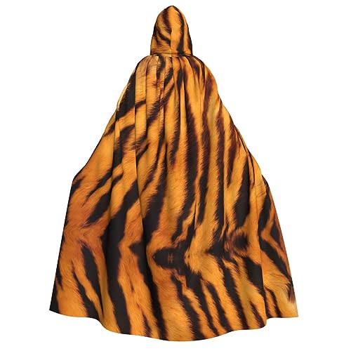 IPPONGET Kapuzenumhang mit Tiger-Streifenmuster, Unisex, für Erwachsene, für Halloween, Cosplay, Renaissance-Messen von IPPONGET