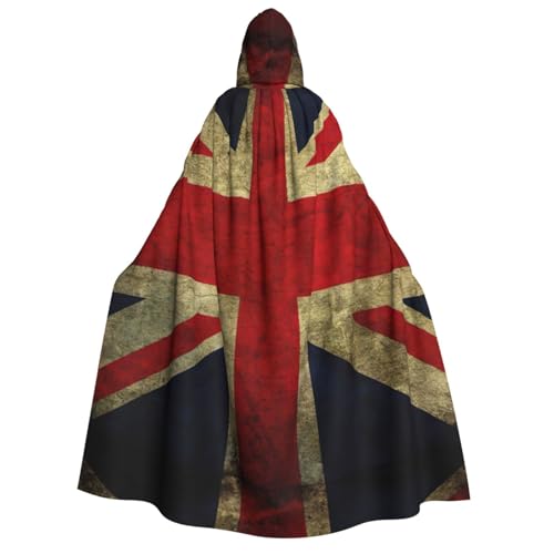 IPPONGET Kapuzenumhang mit britischer Flagge, für Cosplay, Maskerade, Bühnenauftritte, Veranstaltungen, Fiesta-Umhang von IPPONGET