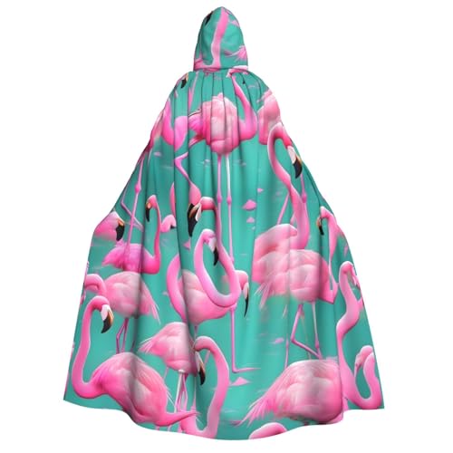 IPPONGET Kapuzenumhang mit niedlichem rosa Flamingodruck, für Cosplay, Maskerade, Bühnenauftritte, Events, Fiesta-Umhang IPPONGET Kapuzenumhang mit niedlichem rosa Flamingodruck, für Cosplay, Maskerade, Bühnenauftritte, Events, Fiesta-Umhang von IPPONGET