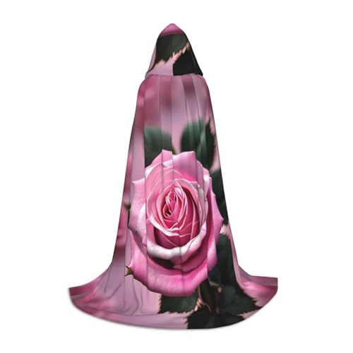 IPPONGET Kapuzenumhang mit rosa und rosafarbenen Aufdruck, Karneval, Mottoparty, Dekoration, Vampir, Rollenspiel, Gothic, Cosplay von IPPONGET