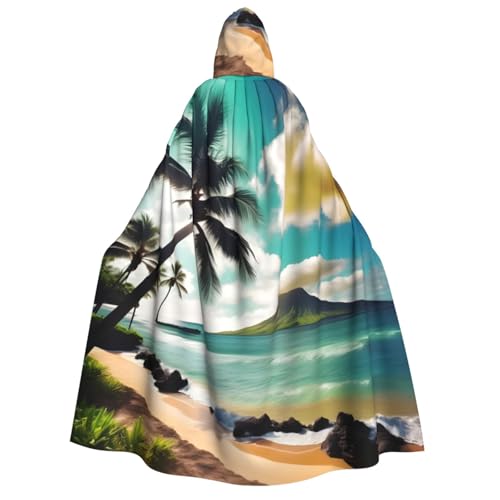IPPONGET Kapuzenumhang mit tropischem Strandpalmen-Druck, für Erwachsene, Cosplay, Maskerade, Bühnenauftritte, Veranstaltungen, Fiesta-Umhang IPPONGET Kapuzenumhang mit tropischem Strandpalmen-Druck, für Erwachsene, Cosplay, Maskerade, Bühnenauftritte, Veranstaltungen, Fiesta-Umhang von IPPONGET