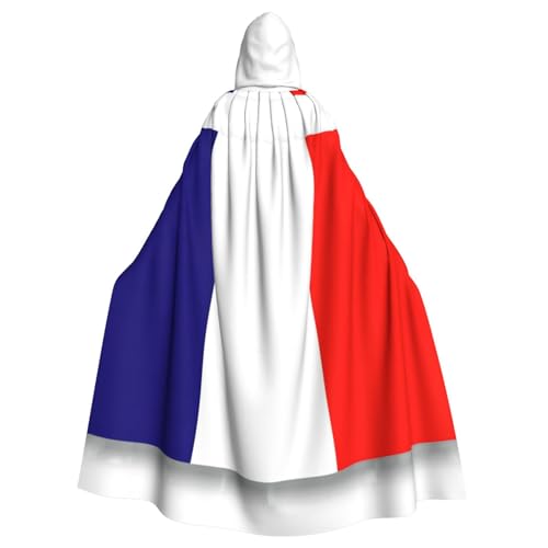 IPPONGET Karnevalsumhang mit französischer Flagge, mit Kapuze, für Damen und Herren, für Cosplay und Mottopartys von IPPONGET