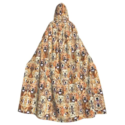 IPPONGET Labrador Retriever Hundeaufdruck, Uni, volle Länge, mit Kapuze, gruseliges Halloween-Kostüm, Zubehör, mittelalterliche Hexe, Vampir von IPPONGET