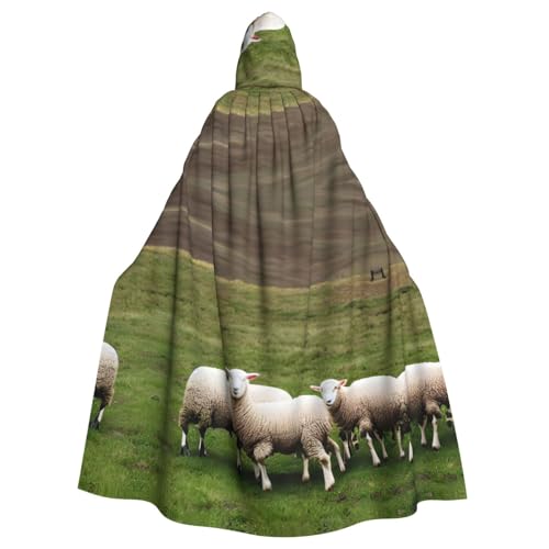 IPPONGET Lambs And Sheep Print Unisex Full Length Hooded Spooky Halloween Costume Accessory Medieval Witch Vampire IPPONGET Lambs And Sheep Print Unisex Full Length Hooded Spooky Halloween Costume Accessory Medieval Witch Vampire von IPPONGET