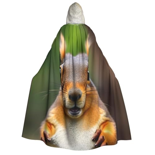 IPPONGET Lustiger Eichhörnchen-Umhang mit Kapuze für Erwachsene, für Cosplay, Maskerade, Bühnenauftritte, Veranstaltungen, Fiesta-Umhang von IPPONGET