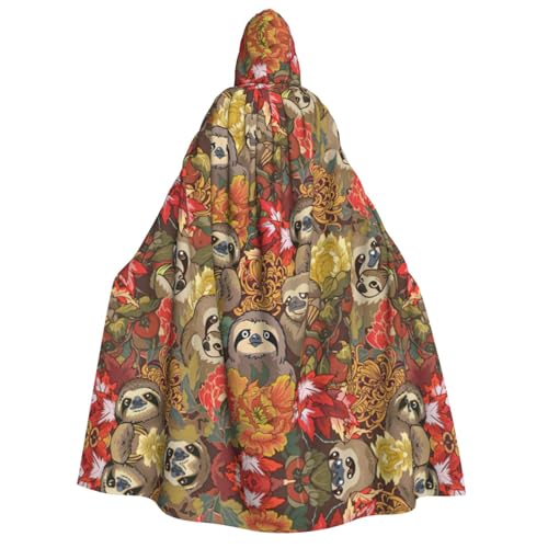 IPPONGET Lustiger Faultier-Aufdruck, Unisex, Kapuzenumhang für Erwachsene, für Halloween, Cosplay, Renaissance-Messen, mit Kapuze IPPONGET Lustiger Faultier-Aufdruck, Unisex, Kapuzenumhang für Erwachsene, für Halloween, Cosplay, Renaissance-Messen, mit Kapuze von IPPONGET
