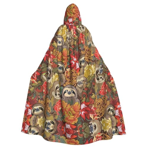 IPPONGET Lustiger Faultier-Druck, Unisex, volle Länge, mit Kapuze, gruseliges Halloween-Kostüm, Zubehör, mittelalterlicher Hexen-Vampir IPPONGET Lustiger Faultier-Druck, Unisex, volle Länge, mit Kapuze, gruseliges Halloween-Kostüm, Zubehör, mittelalterlicher Hexen-Vampir von IPPONGET