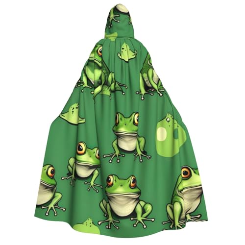 IPPONGET Lustiger grüner Frosch-Aufdruck, Erwachsenen-Umhang mit Kapuze, für Cosplay, Maskerade, Bühnenauftritte, Veranstaltungen, Fiesta-Umhang IPPONGET Lustiger grüner Frosch-Aufdruck, Erwachsenen-Umhang mit Kapuze, für Cosplay, Maskerade, Bühnenauftritte, Veranstaltungen, Fiesta-Umhang von IPPONGET