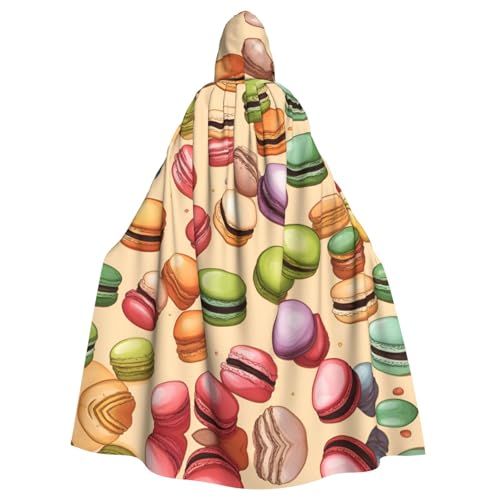 IPPONGET Macaron Biscuit Flavored Print Karneval Umhang mit Kapuze für Damen Herren für Cosplay und Mottopartys Umhang von IPPONGET