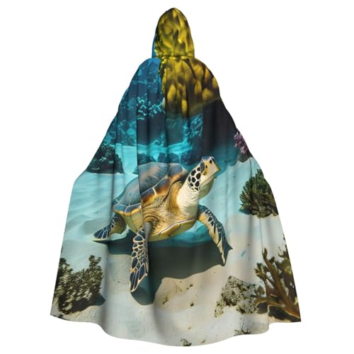 IPPONGET Meerschildkröten-Druck, Unisex, volle Länge, mit Kapuze, gruseliges Halloween-Kostüm, Zubehör, mittelalterlicher Hexen-Vampir IPPONGET Meerschildkröten-Druck, Unisex, volle Länge, mit Kapuze, gruseliges Halloween-Kostüm, Zubehör, mittelalterlicher Hexen-Vampir von IPPONGET
