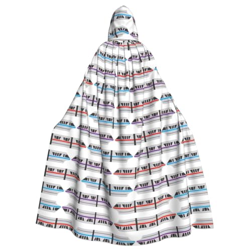 IPPONGET Monorail Train Print Unisex Full Length Hooded Spooky Halloween Costume Accessory Medieval Witch Vampire IPPONGET Monorail Train Print Unisex Full Length Hooded Spooky Halloween Costume Accessory Medieval Witch Vampire von IPPONGET