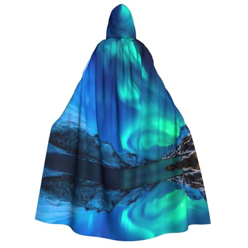 IPPONGET Northern Lights Print Unisex Kapuzenumhang für Erwachsene für Halloween Cosplay Renaissance Messen mit Kapuze von IPPONGET