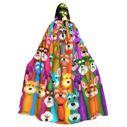 IPPONGET Oil Süßer Schnauzer-Hunde-Druck, Unisex, volle Länge, mit Kapuze, gruseliges Halloween-Kostüm, Zubehör, mittelalterliche Hexe, Vampir IPPONGET Oil Süßer Schnauzer-Hunde-Druck, Unisex, volle Länge, mit Kapuze, gruseliges Halloween-Kostüm, Zubehör, mittelalterliche Hexe, Vampir von IPPONGET
