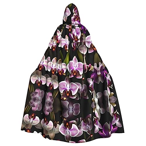 IPPONGET Orchideen-Druck, Unisex, volle Länge, mit Kapuze, gruseliges Halloween-Kostüm, Zubehör, mittelalterliche Hexe, Vampir IPPONGET Orchideen-Druck, Unisex, volle Länge, mit Kapuze, gruseliges Halloween-Kostüm, Zubehör, mittelalterliche Hexe, Vampir von IPPONGET