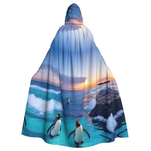 IPPONGET Pinguin- und Meeresaufdruck, Unisex, volle Länge, mit Kapuze, gruseliges Halloween-Kostüm, Zubehör, mittelalterliche Hexe, Vampir IPPONGET Pinguin- und Meeresaufdruck, Unisex, volle Länge, mit Kapuze, gruseliges Halloween-Kostüm, Zubehör, mittelalterliche Hexe, Vampir von IPPONGET