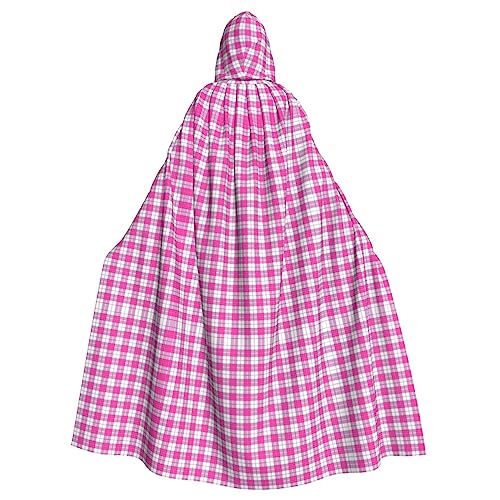 IPPONGET Pinkes Karomuster, Unisex, volle Länge, mit Kapuze, gruseliges Halloween-Kostüm, Zubehör, mittelalterlicher Hexen-Vampir IPPONGET Pinkes Karomuster, Unisex, volle Länge, mit Kapuze, gruseliges Halloween-Kostüm, Zubehör, mittelalterlicher Hexen-Vampir von IPPONGET