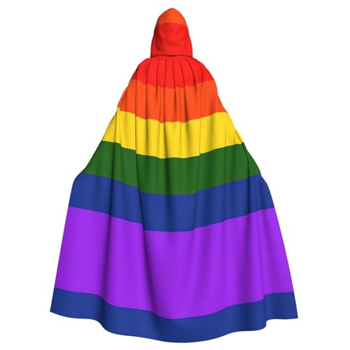 IPPONGET Regenbogen-Flaggen-Druck, Unisex, volle Länge, mit Kapuze, gruseliges Halloween-Kostüm, Zubehör, mittelalterlicher Hexen-Vampir IPPONGET Regenbogen-Flaggen-Druck, Unisex, volle Länge, mit Kapuze, gruseliges Halloween-Kostüm, Zubehör, mittelalterlicher Hexen-Vampir von IPPONGET